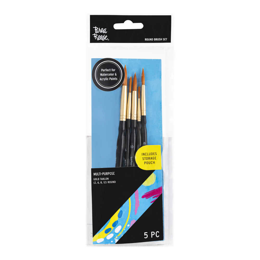Brea Reese Round Paintbrush Set, Black, Set Of