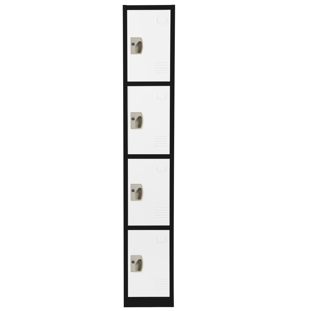 Alpine AdirOffice 4-Tier Steel Locker, 72"H x 12"W