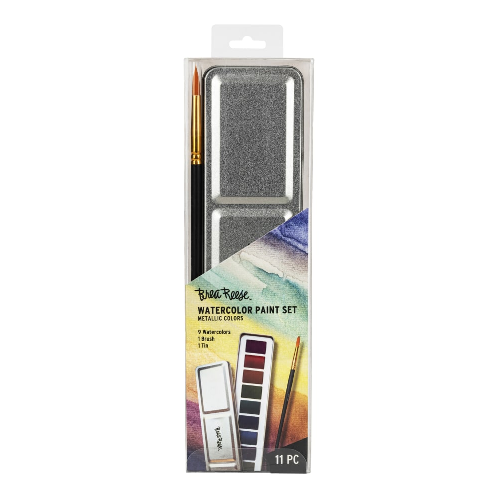 Brea Reese Professional Tin 9-Color Watercolor Paint Set,
