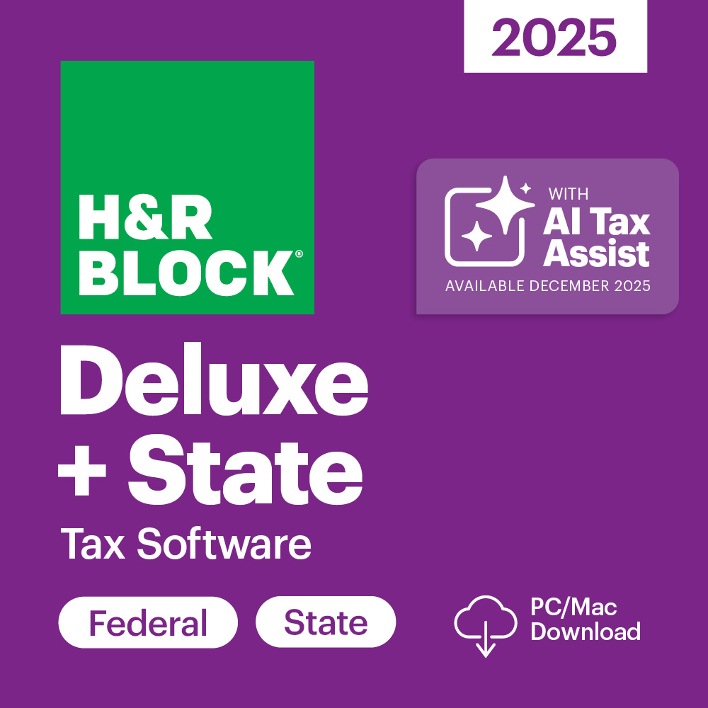 H&R Block Deluxe + State Tax Software, 2025,