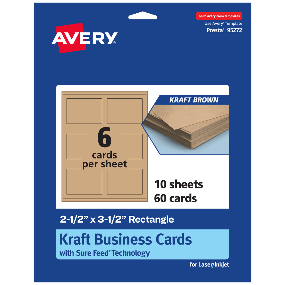 Avery® Printable Business Cards With Sure Feed® Technology,