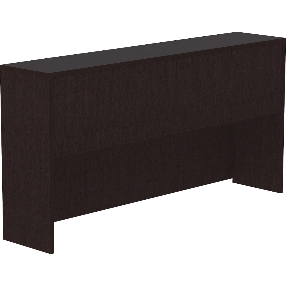 Lorell® Essentials 71"W 4-Door Credenza Hutch, Espresso