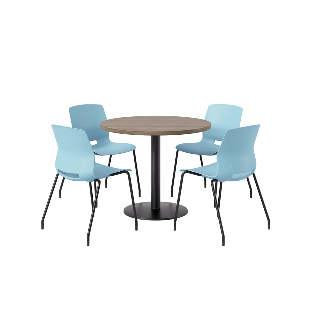 KFI Studios Midtown Pedestal Round Table Set With