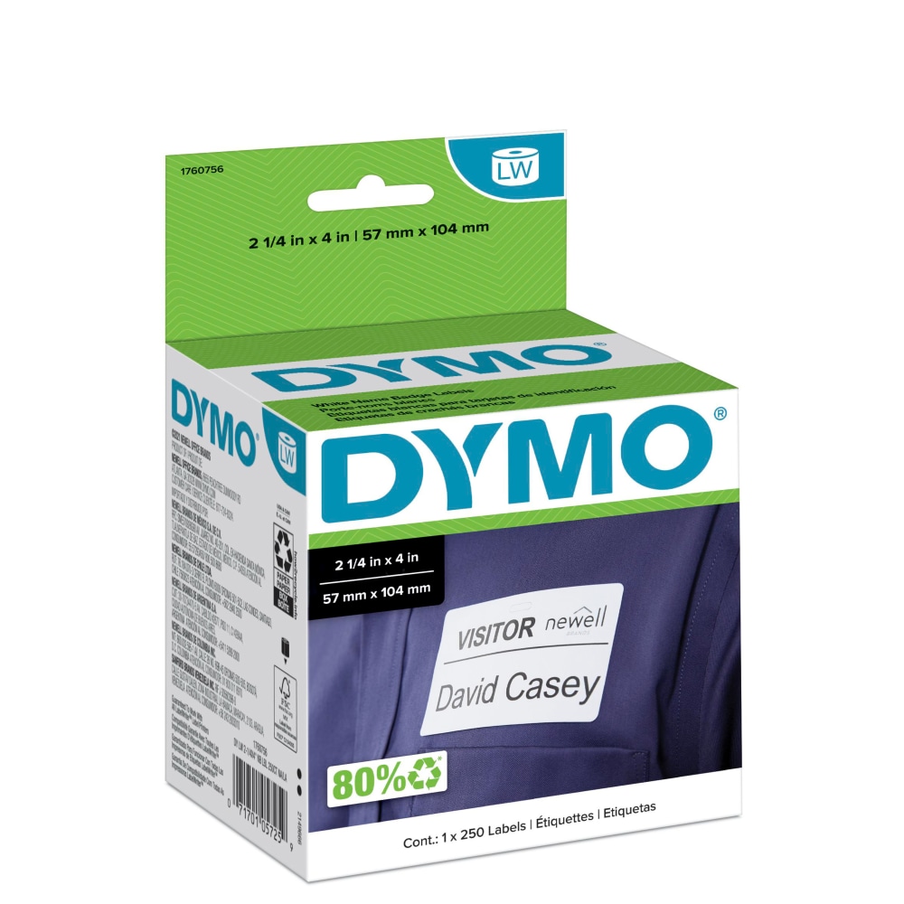 DYMO® LabelWriter® Name Badge Self-Adhesive Labels, 1760756,