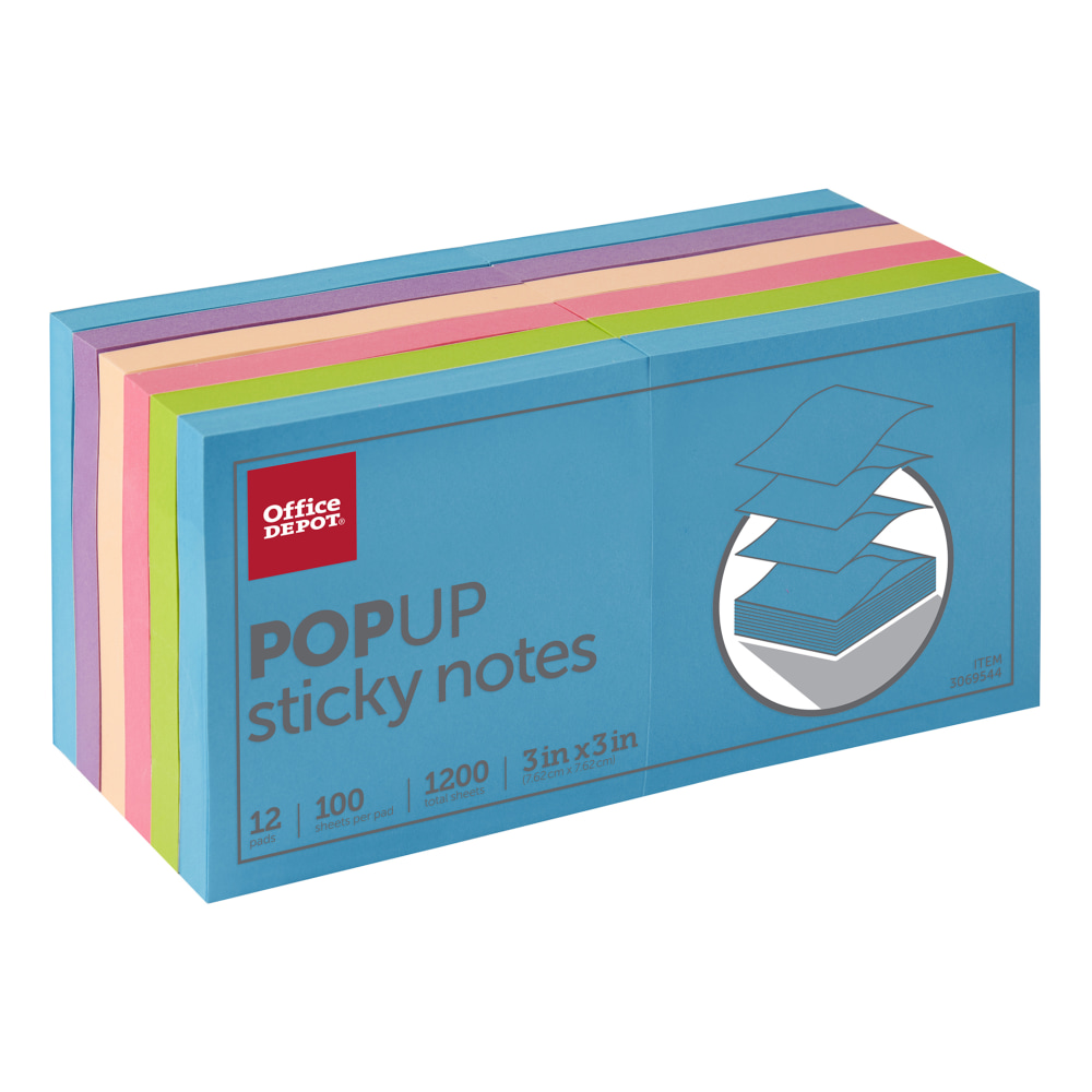 Office Depot® Brand Pop-Up Sticky Notes, 3" x