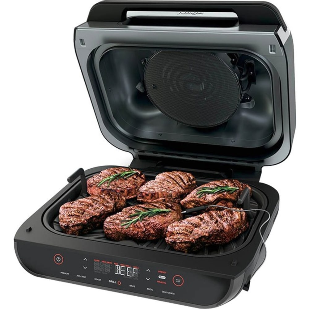 Ninja Foodi Smart XL Indoor Grill, Black/Silver, Total