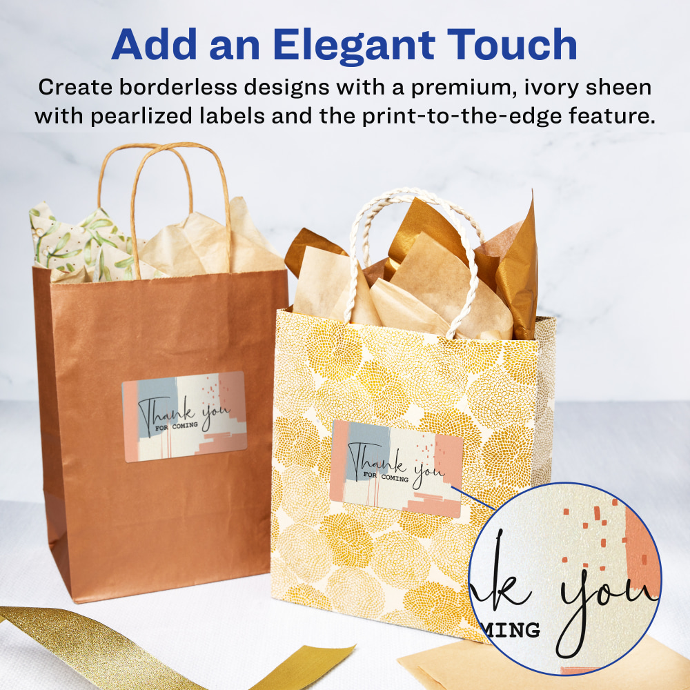 Avery® Pearlized Permanent Labels With Sure Feed®, 94249-PIP10,