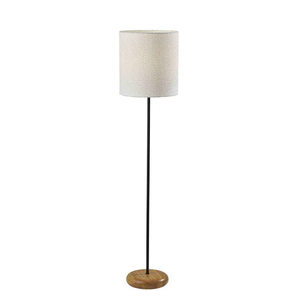 Adesso Brielle Floor Lamp, 62”H, White Shade/Natural Base