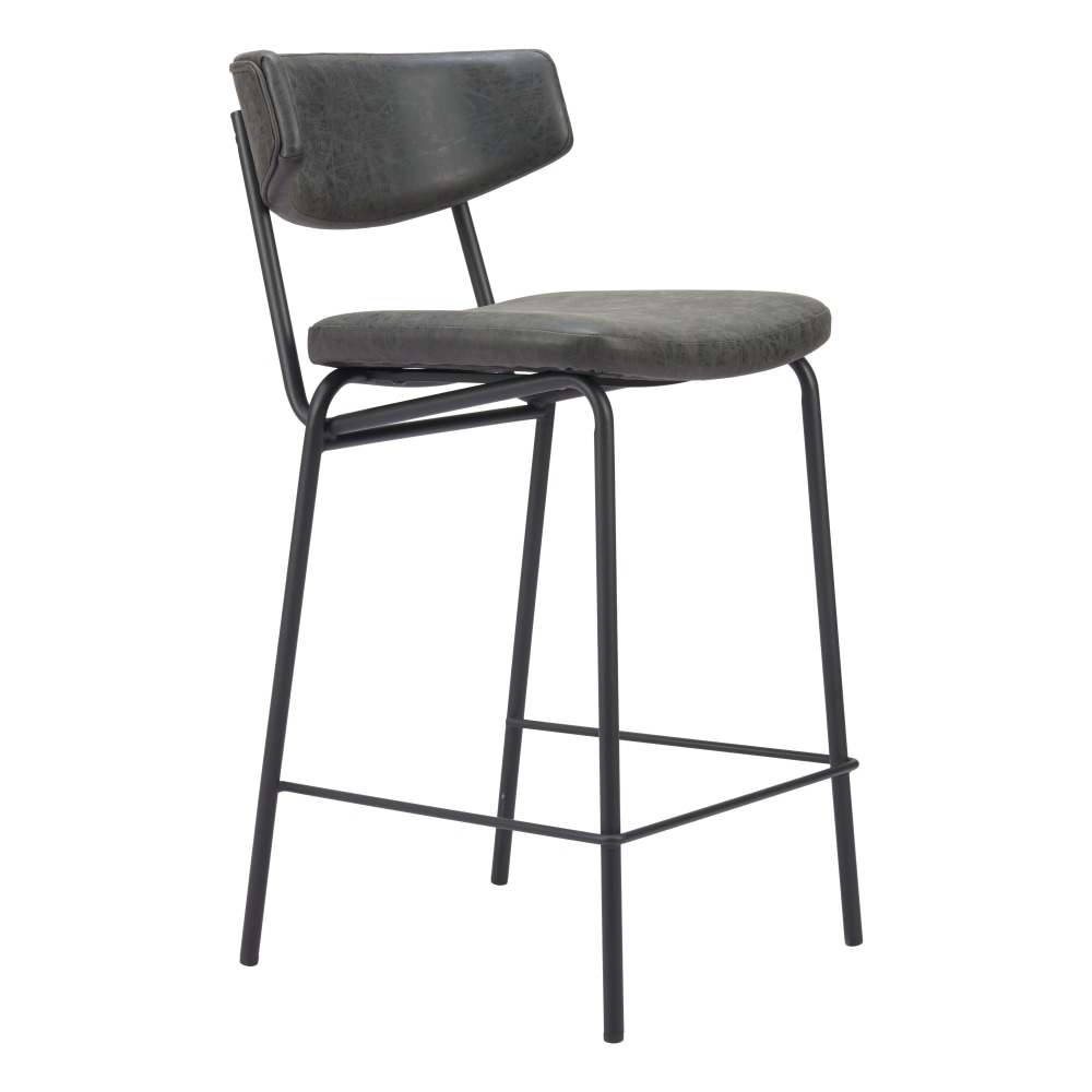 Zuo Charon Counter-Height Stools, Vintage Black, Set Of