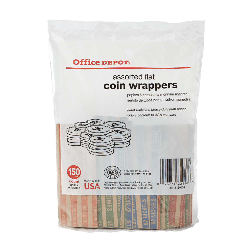 PAP-R Office Depot Brand Flat Tubular Coin Wrappers,
