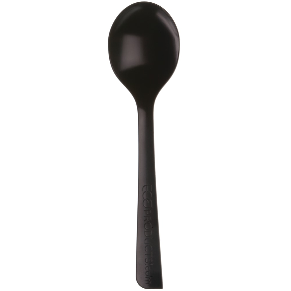 Eco-Products Soup Spoons, 6", 100% Recycled, Black, Pack