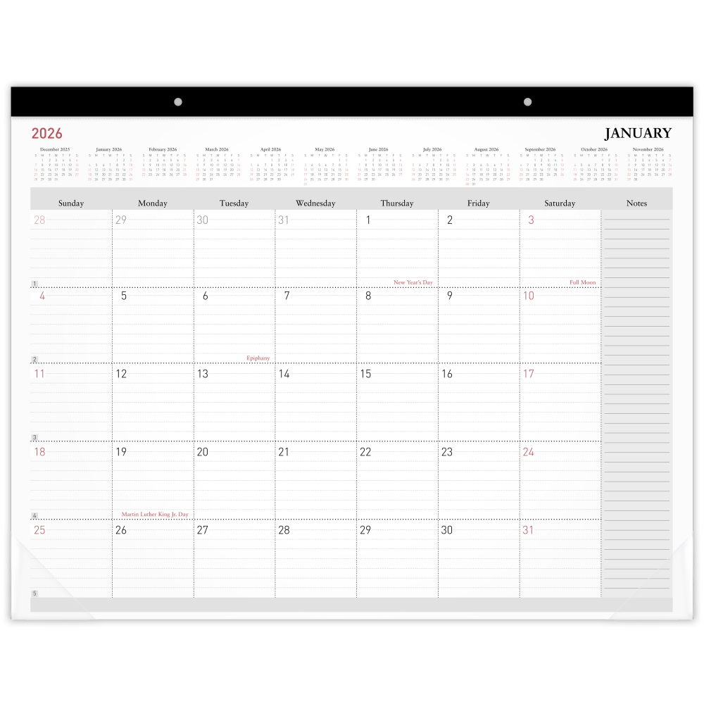Office Depot Brand Monthly Desk Pad Calendar, 21