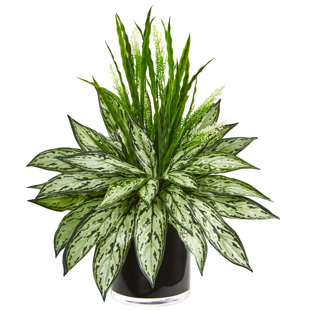 Nearly Natural Silver Queen and Grass 20”H Artificial