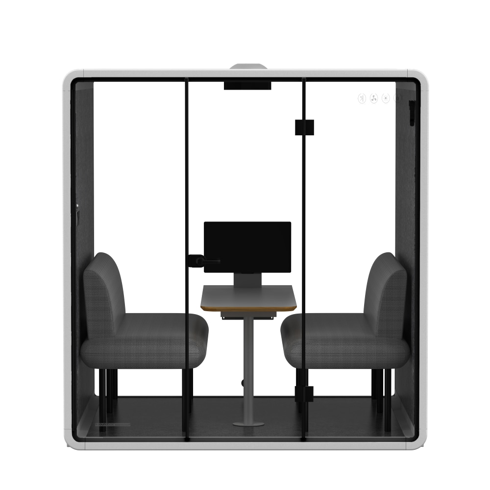 FlexiSpot P6F-Kit 6-Person Soundproof Booth, White, 91"H x
