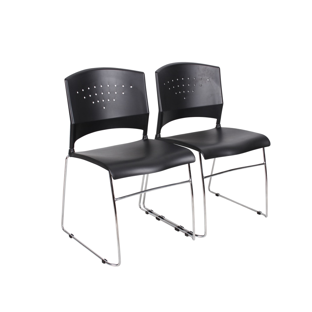 Boss Office Products Plastic Seat, Plastic Back Stacking