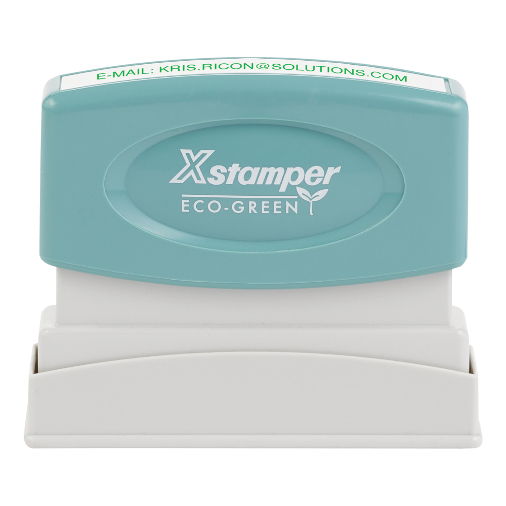 Custom ECO-GREEN Xstamper® Pre-Inked Stamp, N05, 76% Recycled,