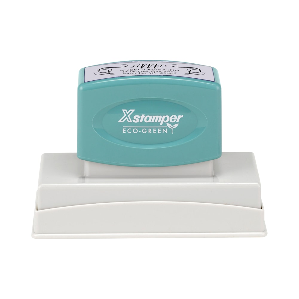 Custom ECO-GREEN Xstamper® Pre-Inked Stamp, N24, 54% Recycled,