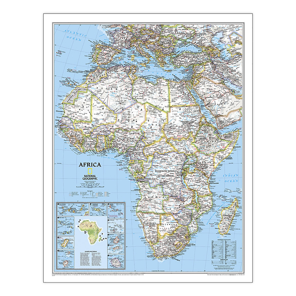 National Geographic Africa Classic Map, Laminated, 24" x