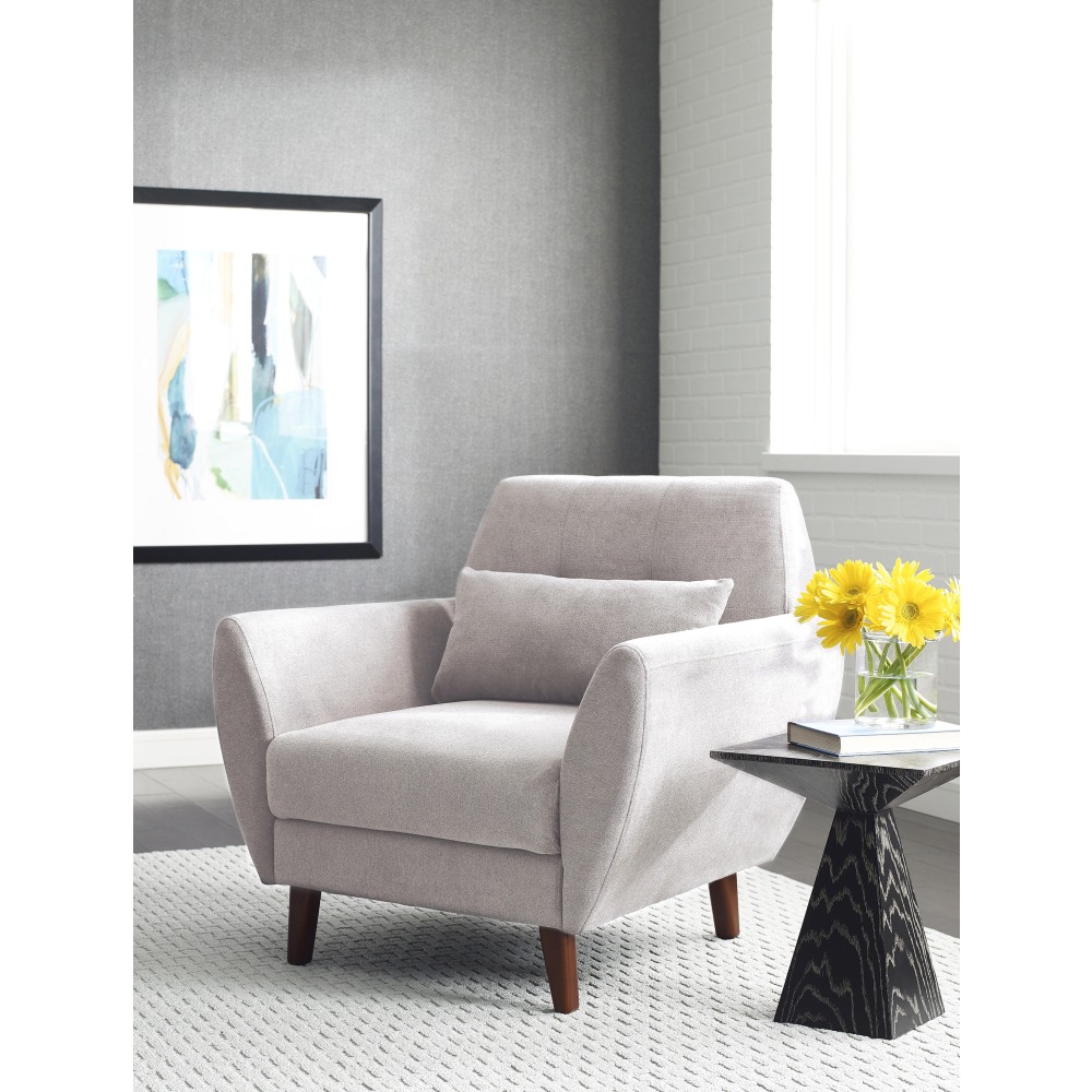 Serta® Artesia Collection Arm Chair, Ivory/Chestnut
