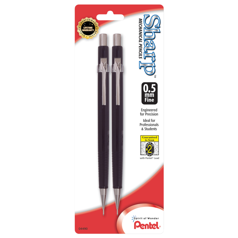 Pentel® Automatic Sharp™ Mechanical Pencils, 0.5 mm, Black,