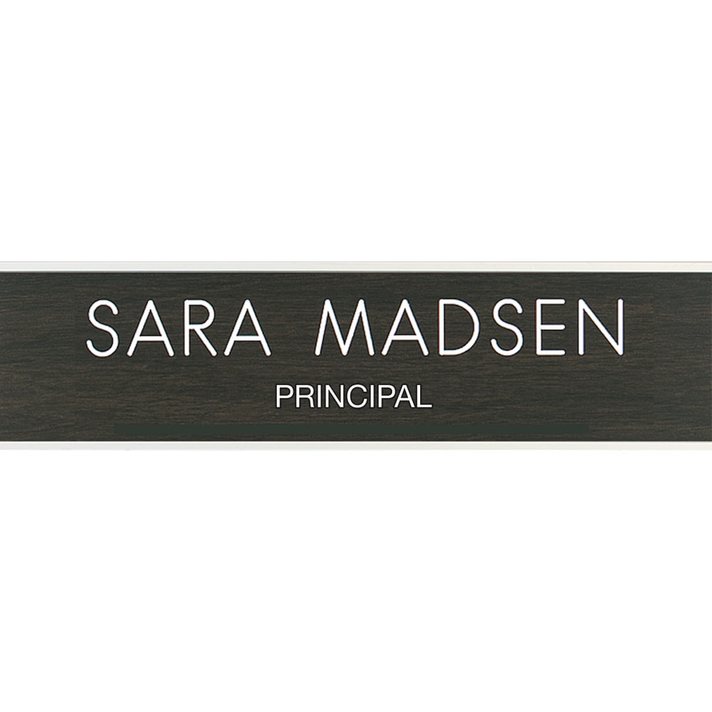 Custom Engraved Plastic Wall Signs With Slide-in Metal