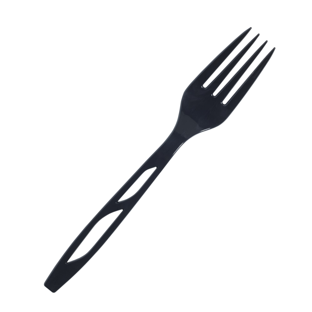 Highmark® Plastic Utensils, Full-Size Forks, Black, Box Of
