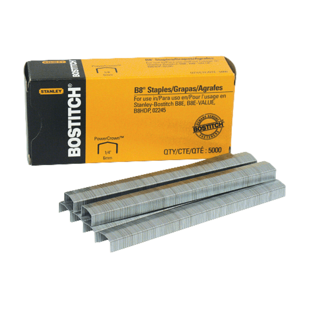Stanley Bostitch® B8 PowerCrown™ Premium Staples, 1/4", Box