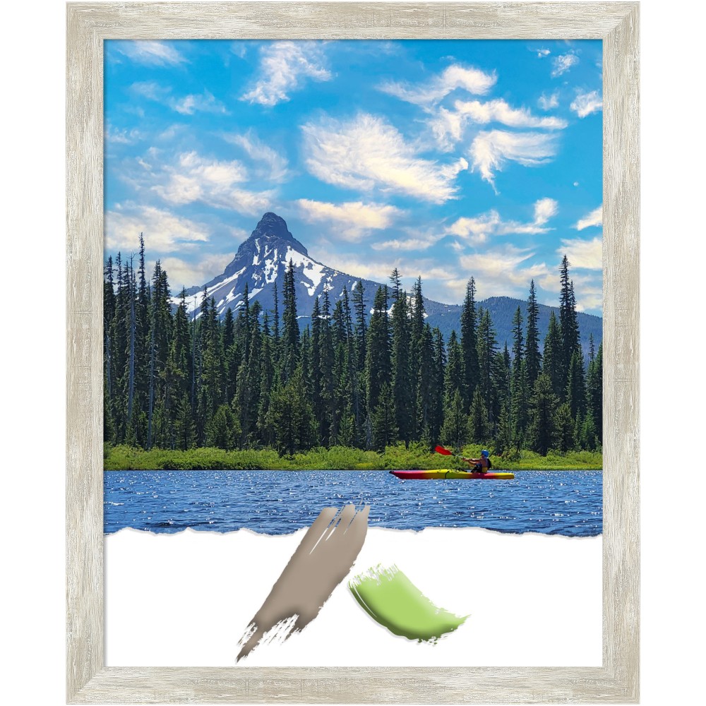 Amanti Art Crackled Metallic Narrow Picture Frame, 18"
