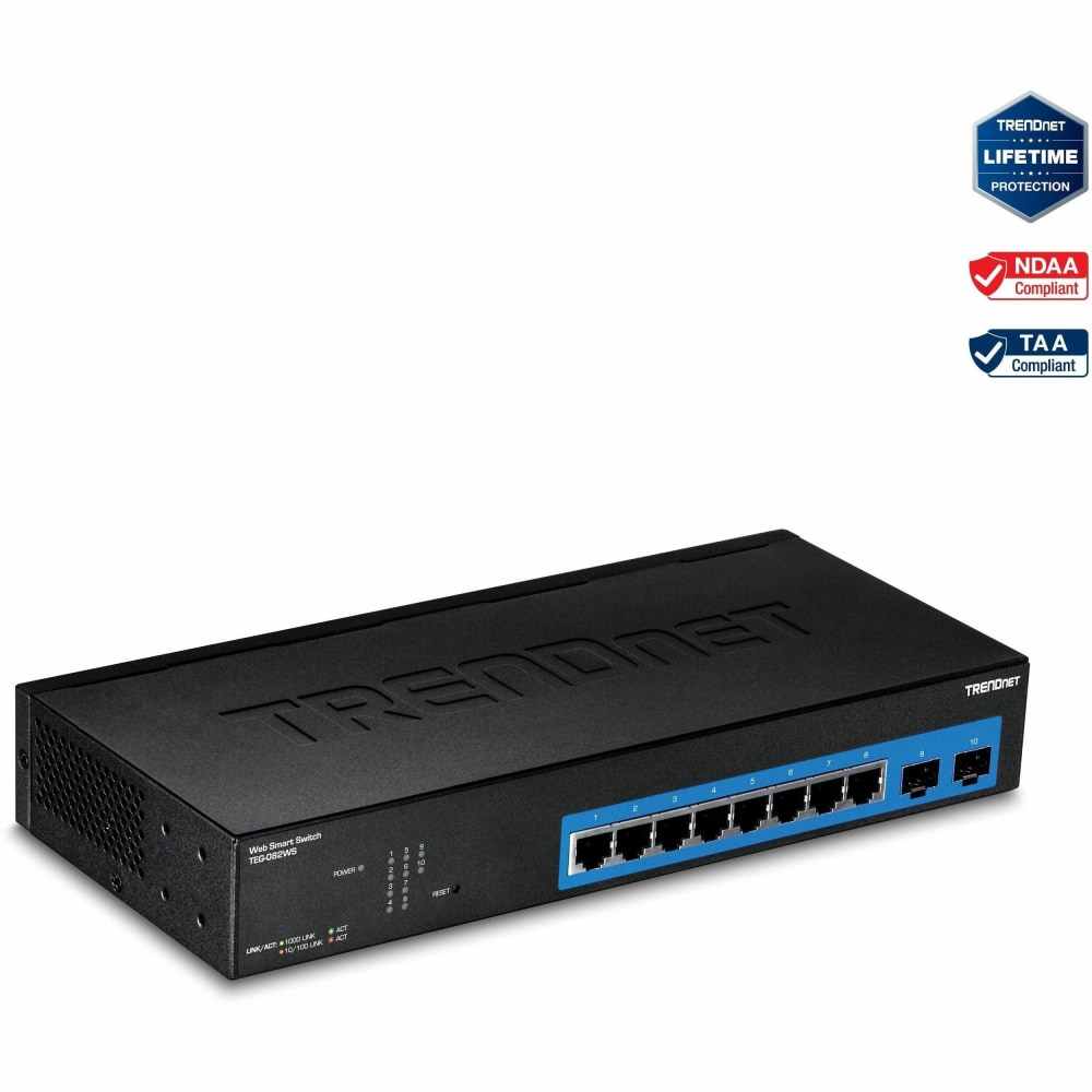 TRENDnet 8 Port Gigabit Web Smart Switch, 10/100/1000
