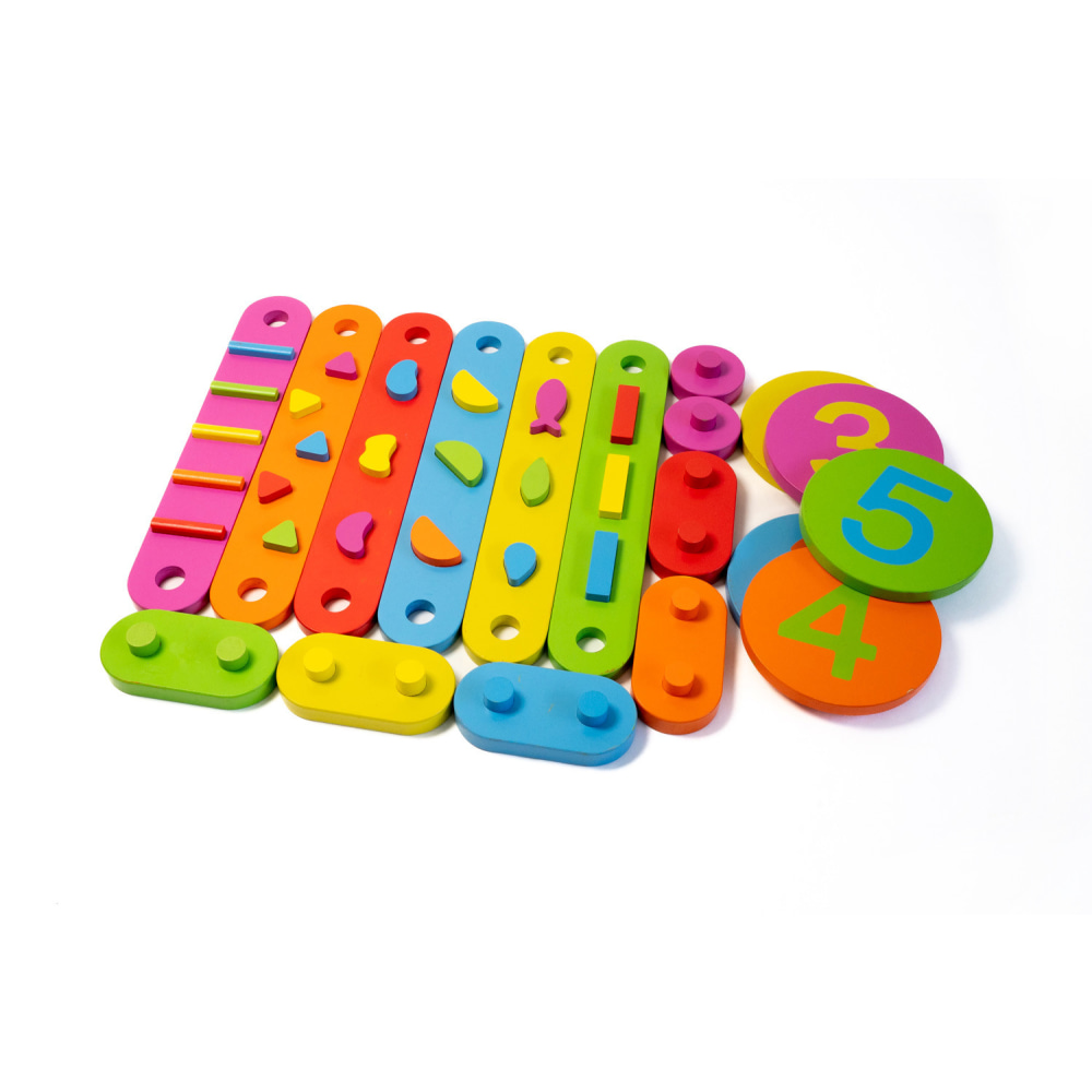 Bintiva Wood Obstacle Course Balance Path With Numbers,