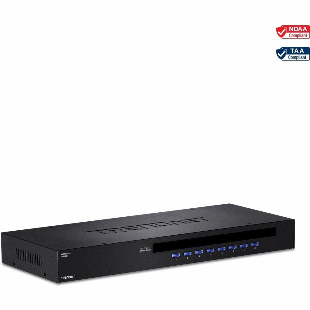TRENDnet 8-Port USB/PS2 Rack Mount KVM Switch, TK-803R,