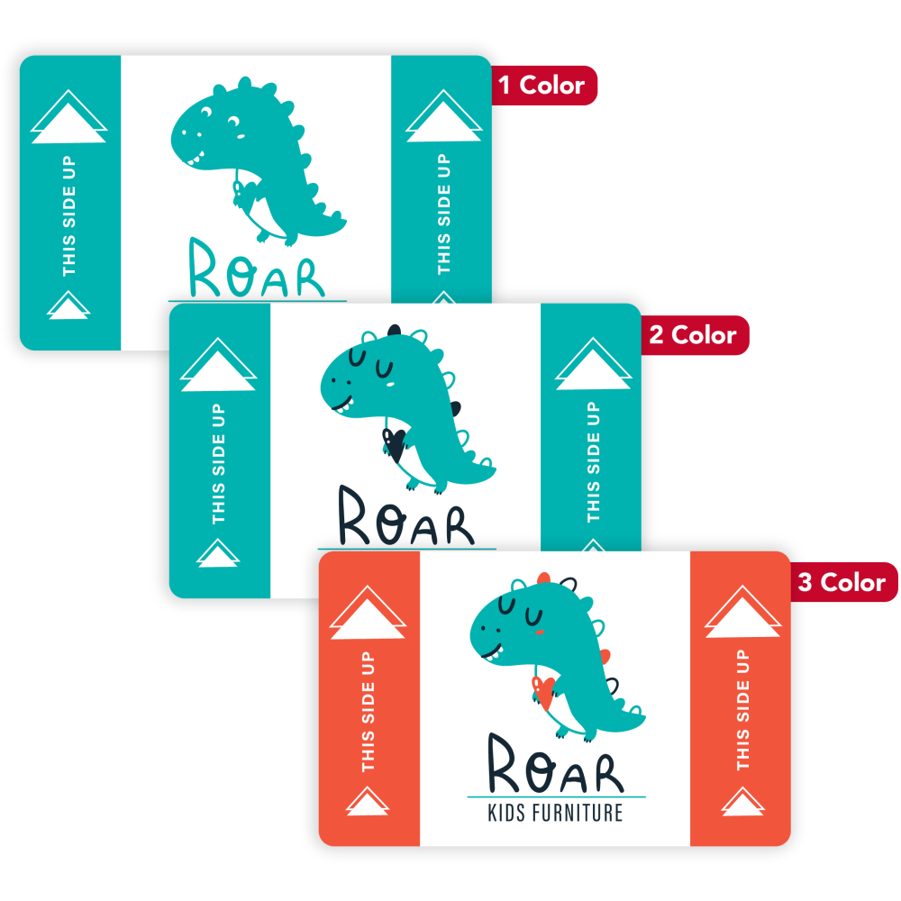 1, 2 Or 3 Color Custom Printed Labels