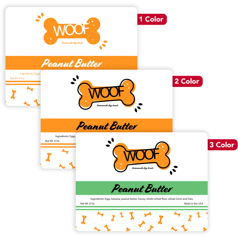 1, 2 Or 3 Color Custom Printed Labels
