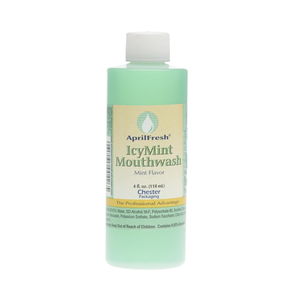 Medline IcyMint Mouthwash, 4 Oz, Green, Case Of