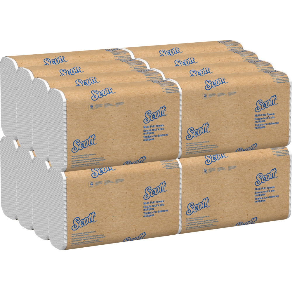 Scott® Multi-Fold 2-Ply Paper Towels, 250 Sheets Per