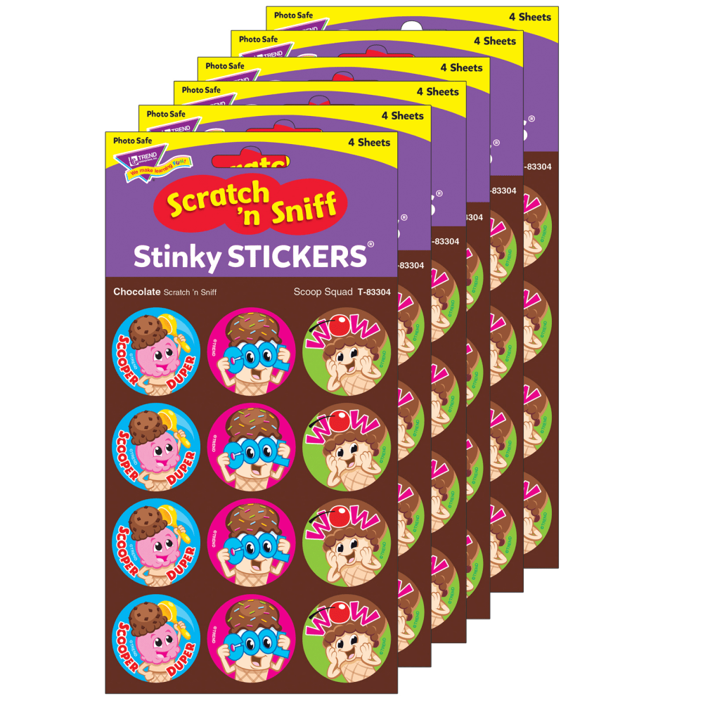 Trend Stinky Stickers, Scoop Squad/Chocolate, 48 Stickers Per