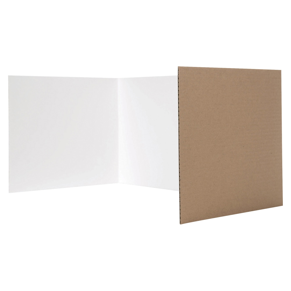 Flipside White Tri-fold Study Carrel, 48"W x 12"H,