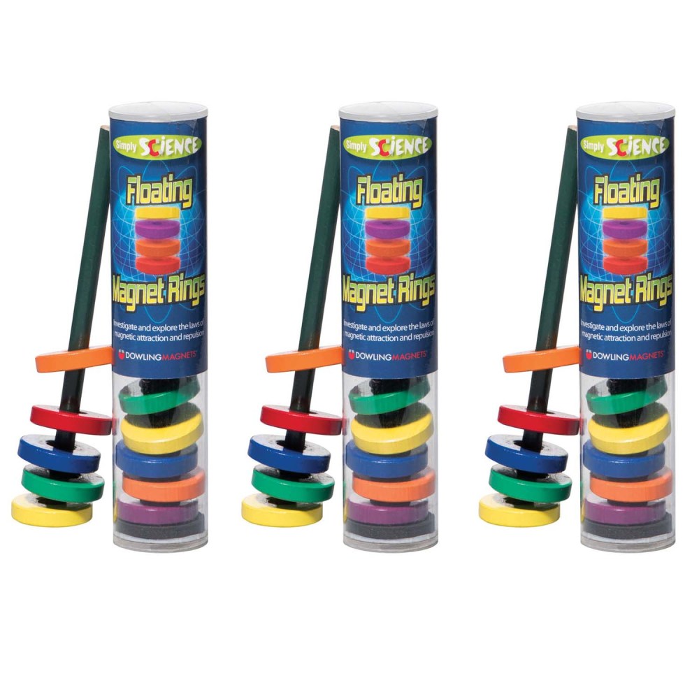 Dowling Magnets® Floating Magnet Rings, Assorted Colors, Grade