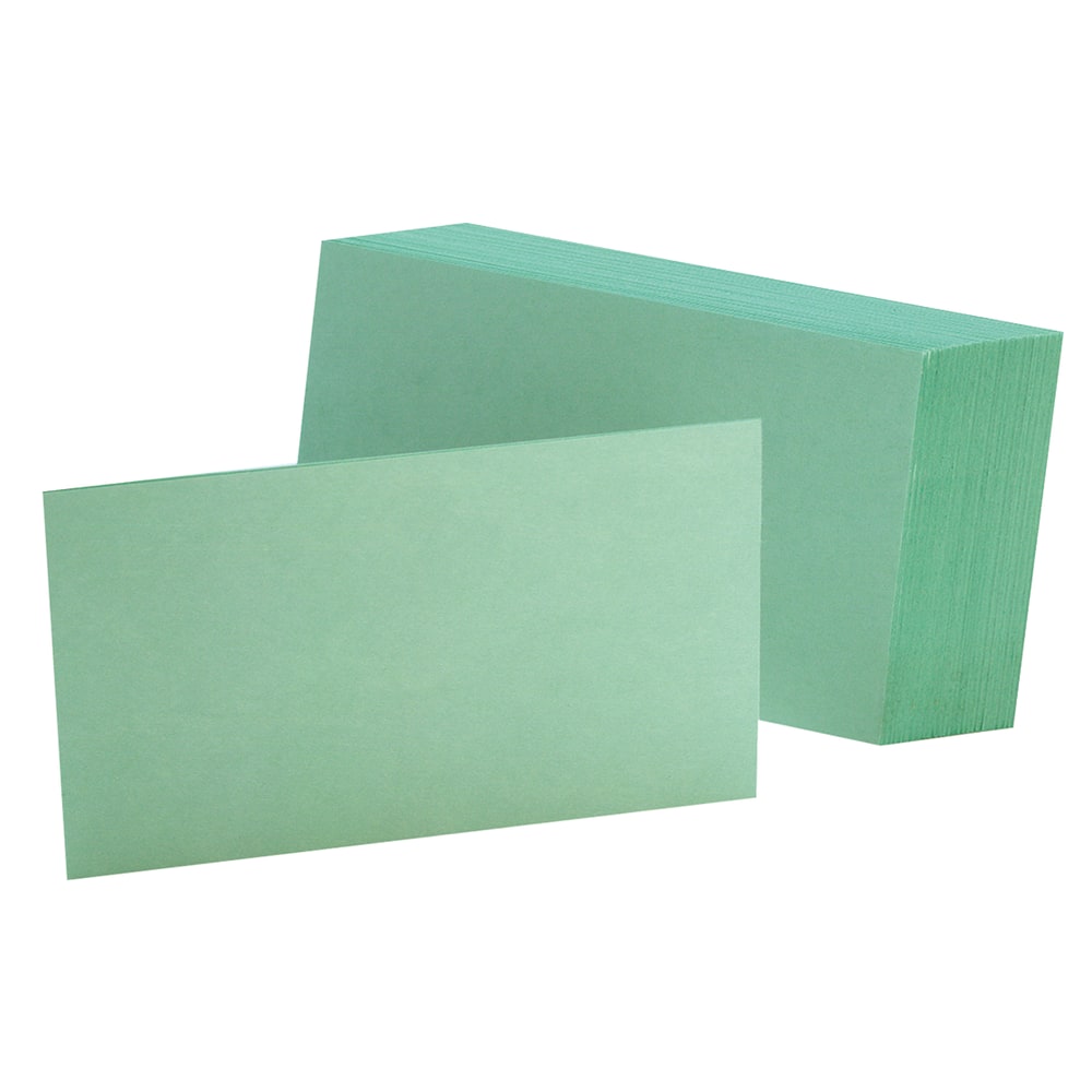 Oxford® Color Index Cards, Unruled, 3"x 5", Green,