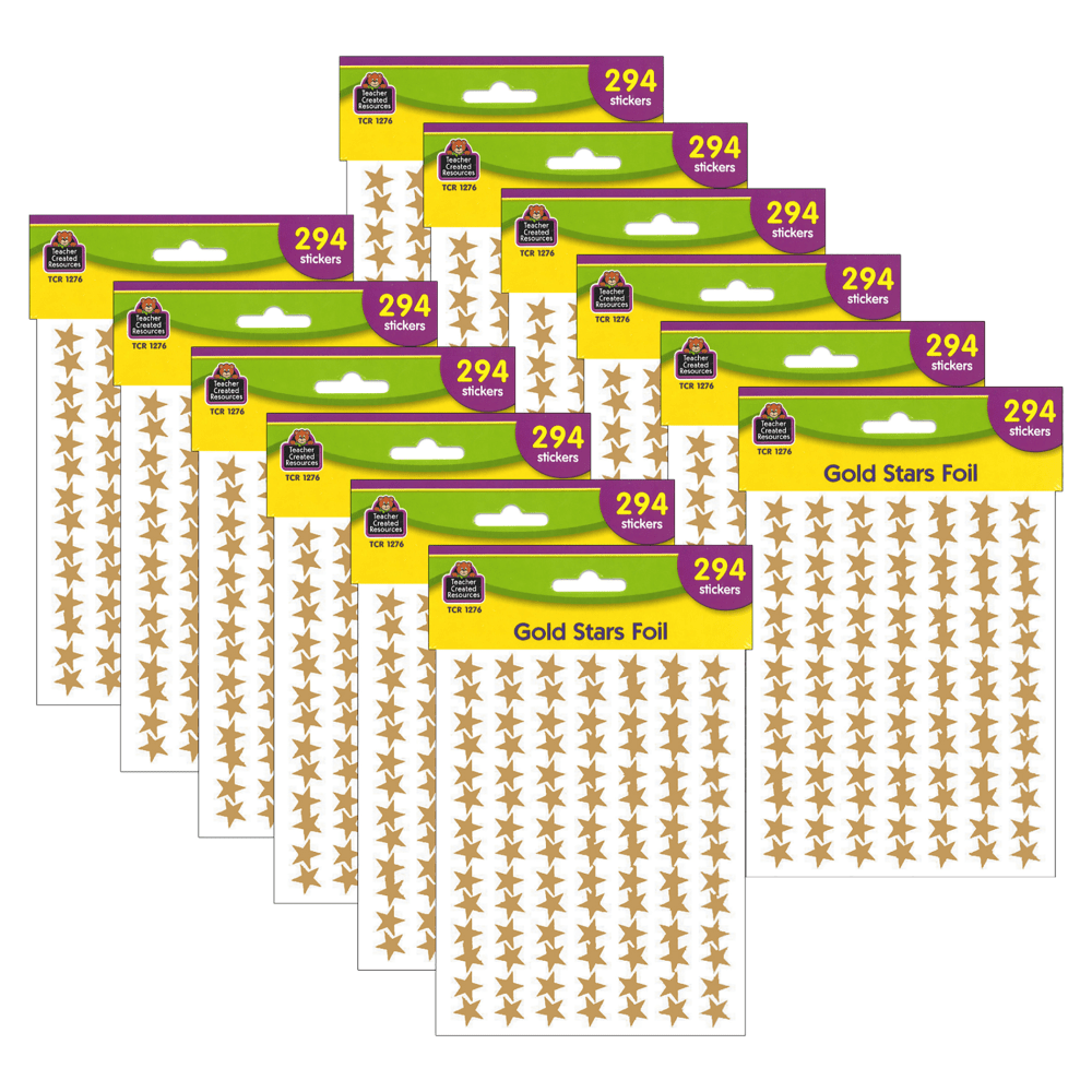 Teacher Created Resources Foil Star Stickers, Gold, 294