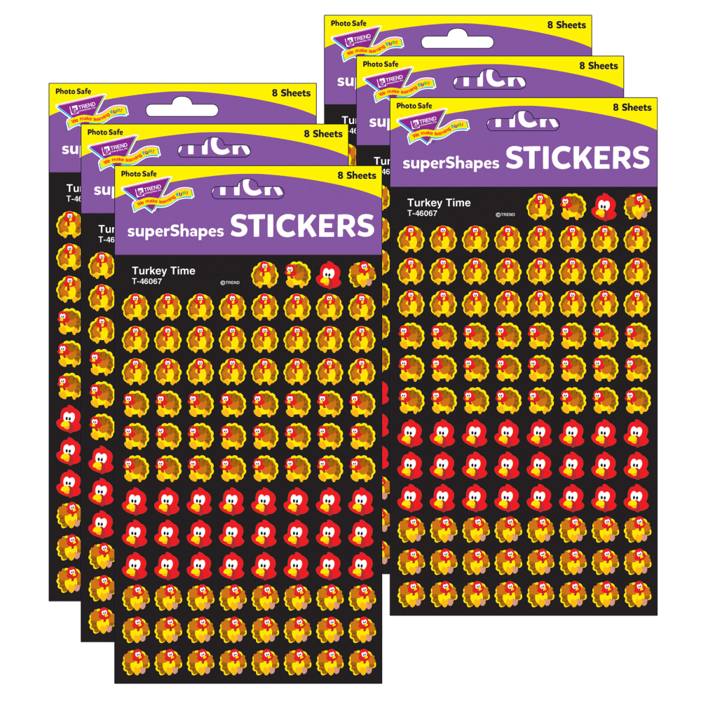 TREND superShapes Stickers, Turkey Time, 800 Per Pack,