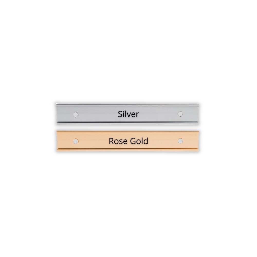 Slide-In Metal Wall Mount Office Sign Holder, Gold