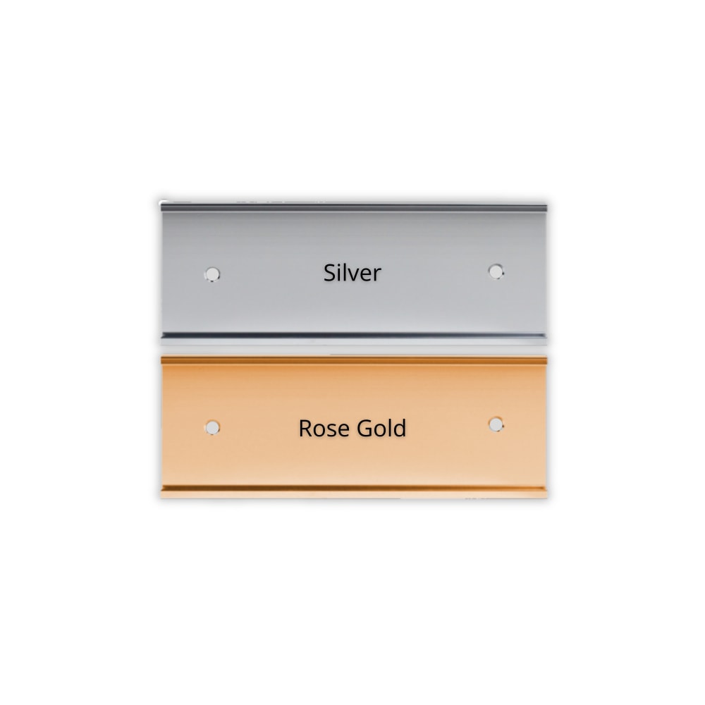 Slide-In Metal Wall Mount Office Sign Holder, Gold