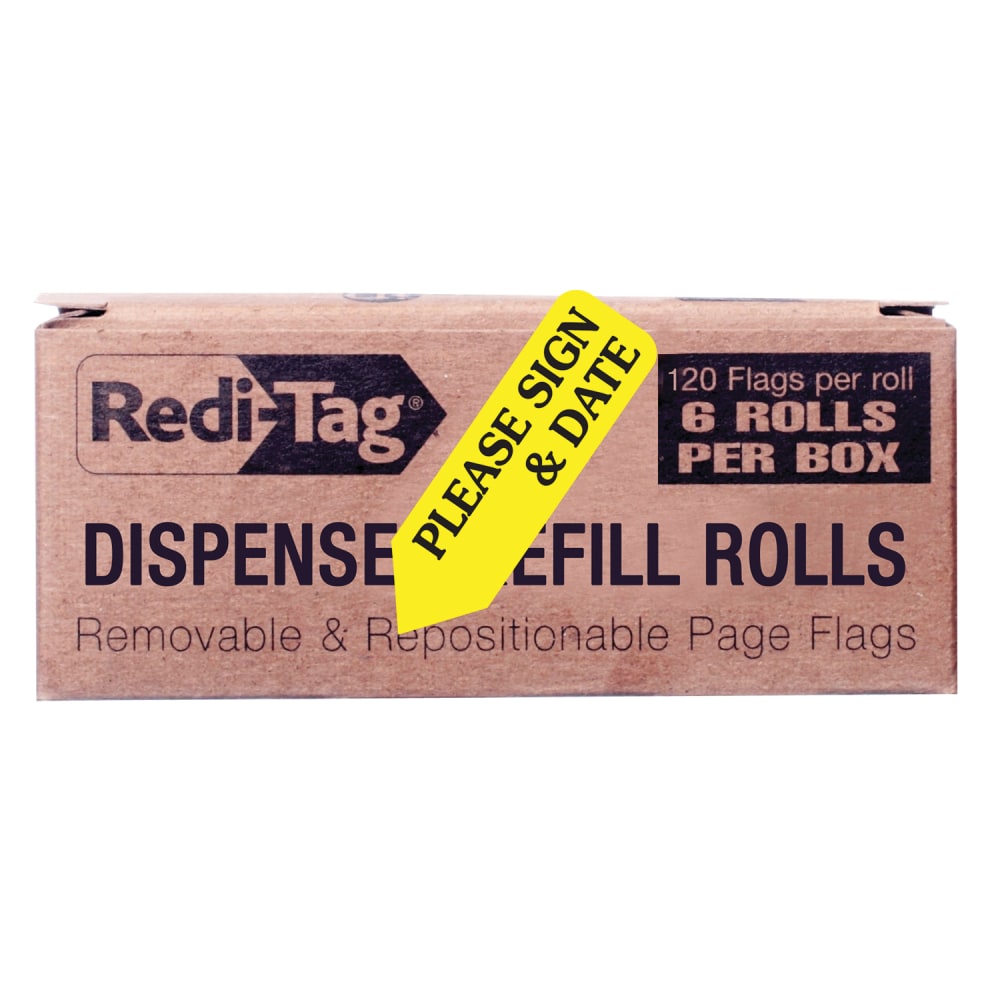 Redi-Tag® Preprinted Signature Flags Refill, PLEASE SIGN &