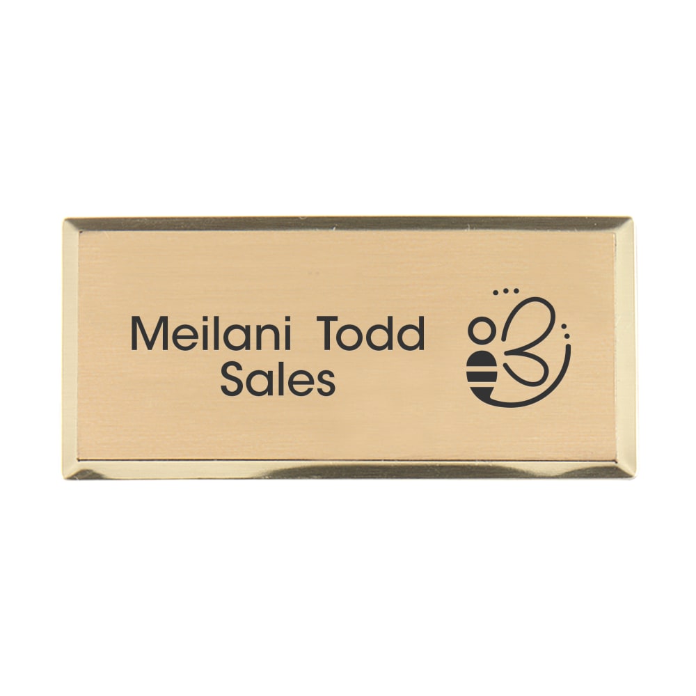 Custom Engraved Metal Rectangle Name Badge/Tag, 1-1/4" x