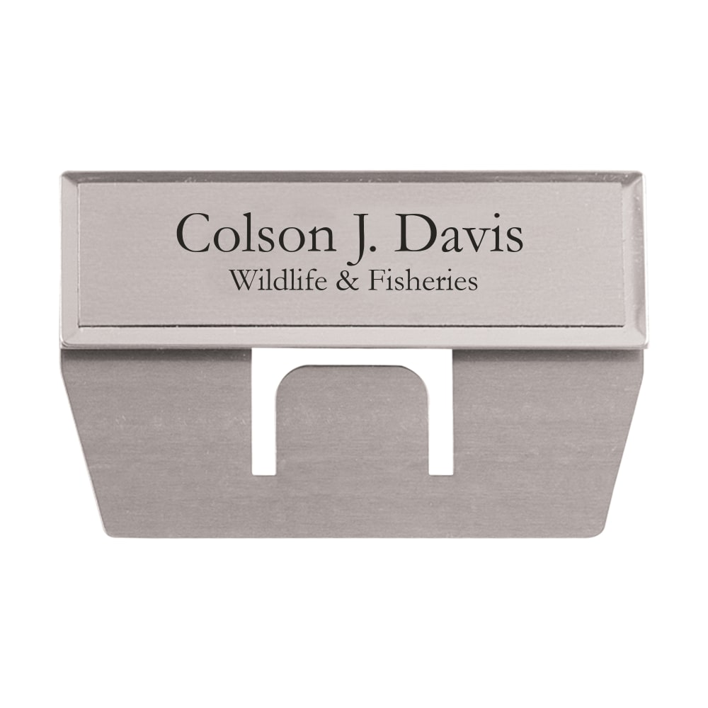 Custom Engraved Metal Rectangle Pocket Name Badge/Tag, 3/4"
