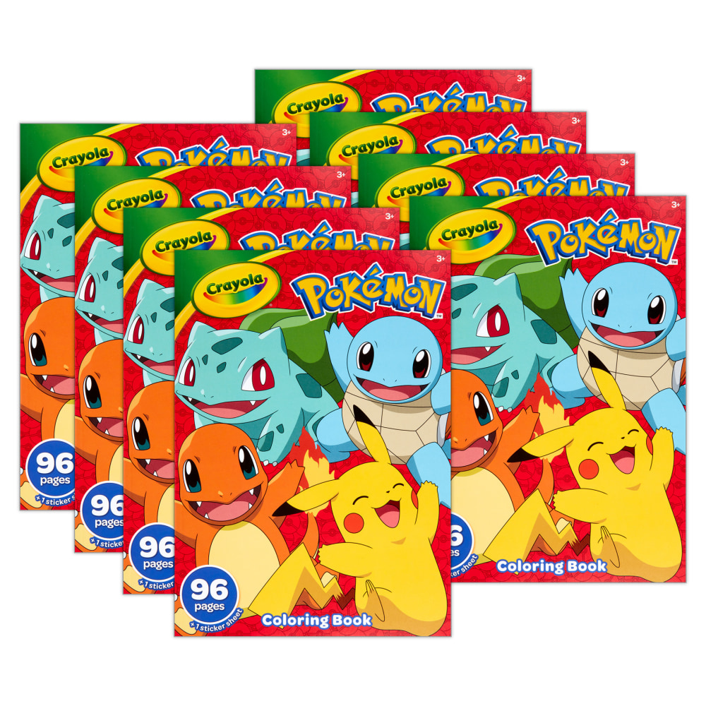 Crayola Coloring Books, Pokémon, Bundle Of 8 Books