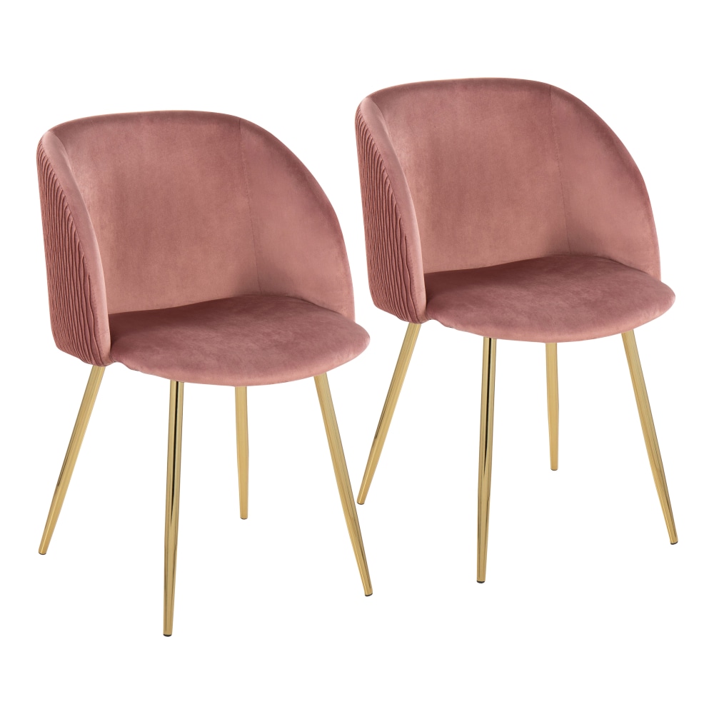 LumiSource Fran Dining Chairs, Gold/Blush, Set Of 2