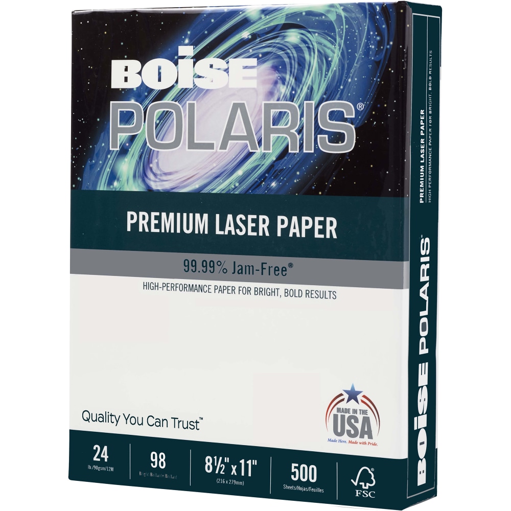 Boise POLARIS® Premium Laser Paper, 1 Ream, White,