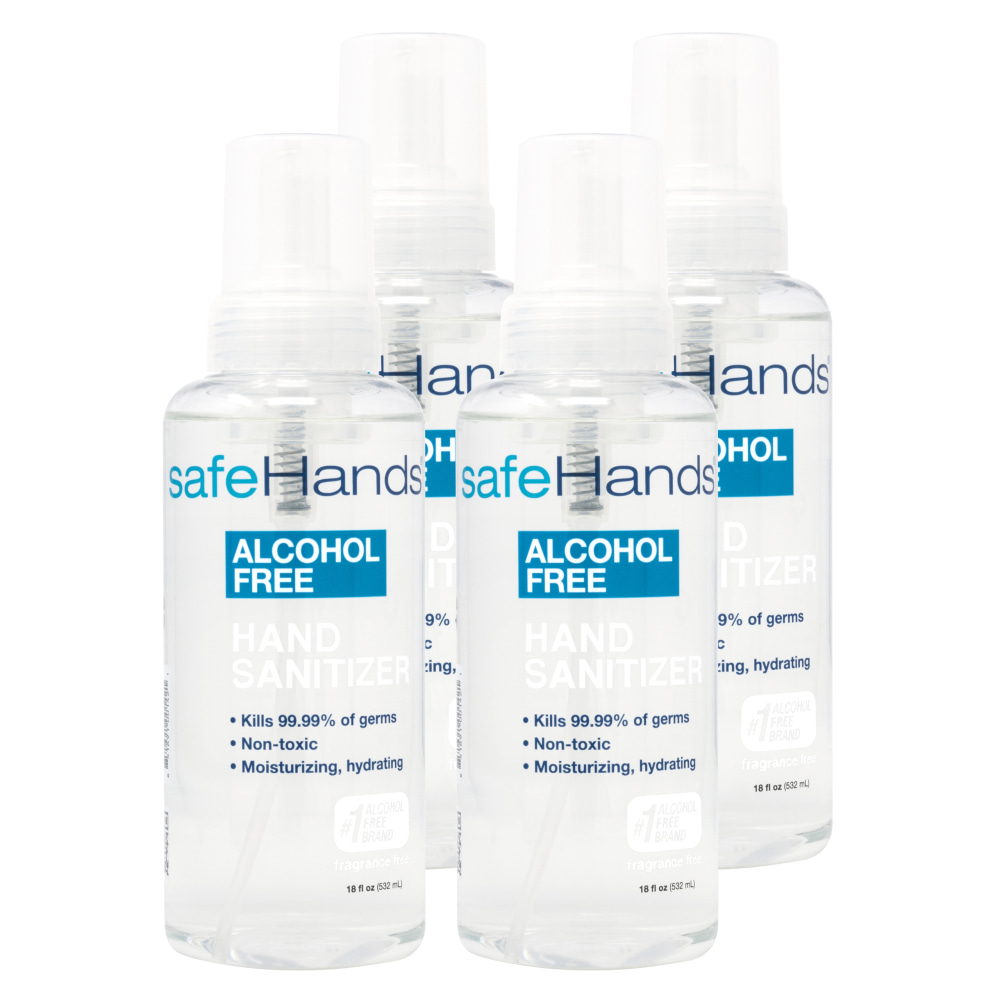 safeHands® Alcohol-Free Hand Sanitizer, 18 Oz, Pack Of